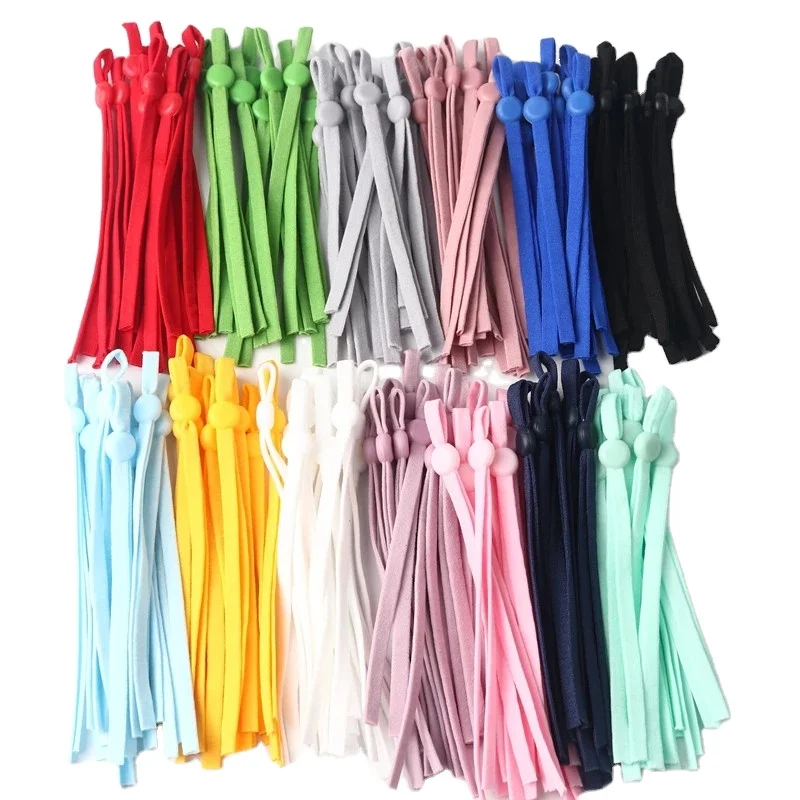 Hot Sale Stock Supply White Black Colorful Flat Nylon Polyester Cord accessories Earloop Elastic cord band for DIY N95 mask
Hot Sale Stock Supply White Black Colorful Flat Nylon Polyester Cord accessories Earloop Elastic cord band for DIY N95 mask