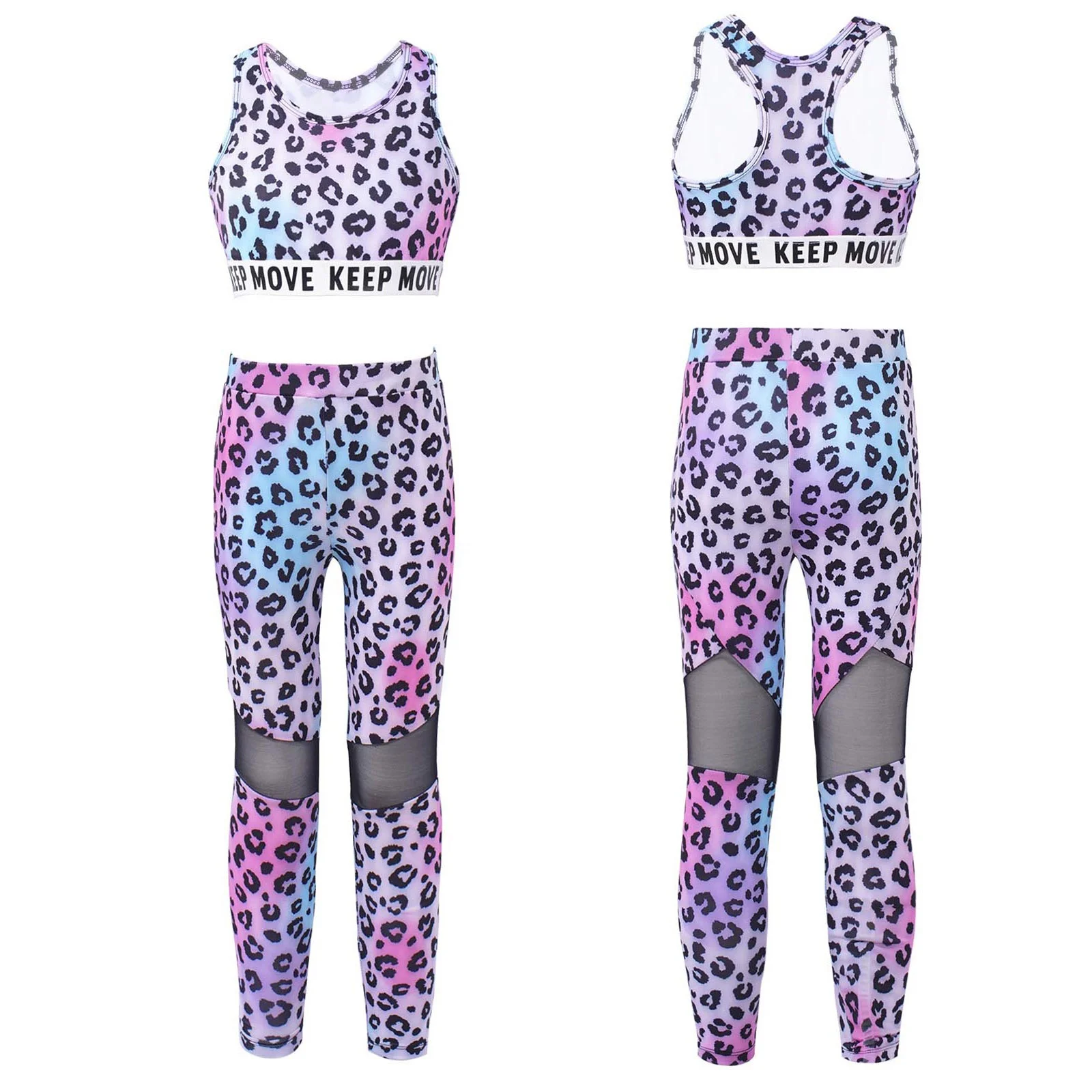 Kids Girls Tracksuit Outfit Print Sleeveless Crop Top with Mesh Pants Set for Sports Yoga Workout Fitness
Kids Girls Tracksuit Outfit Print Sleeveless Crop Top with Mesh Pants Set for Sports Yoga Workout Fitness