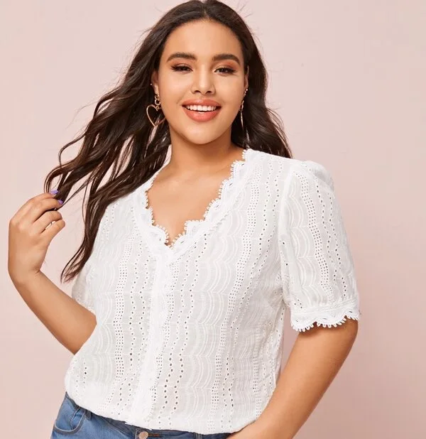 New plus size women's V-neck lace T-shirt short-sleeved top lace short-sleeved women
New plus size women's V-neck lace T-shirt short-sleeved top lace short-sleeved women