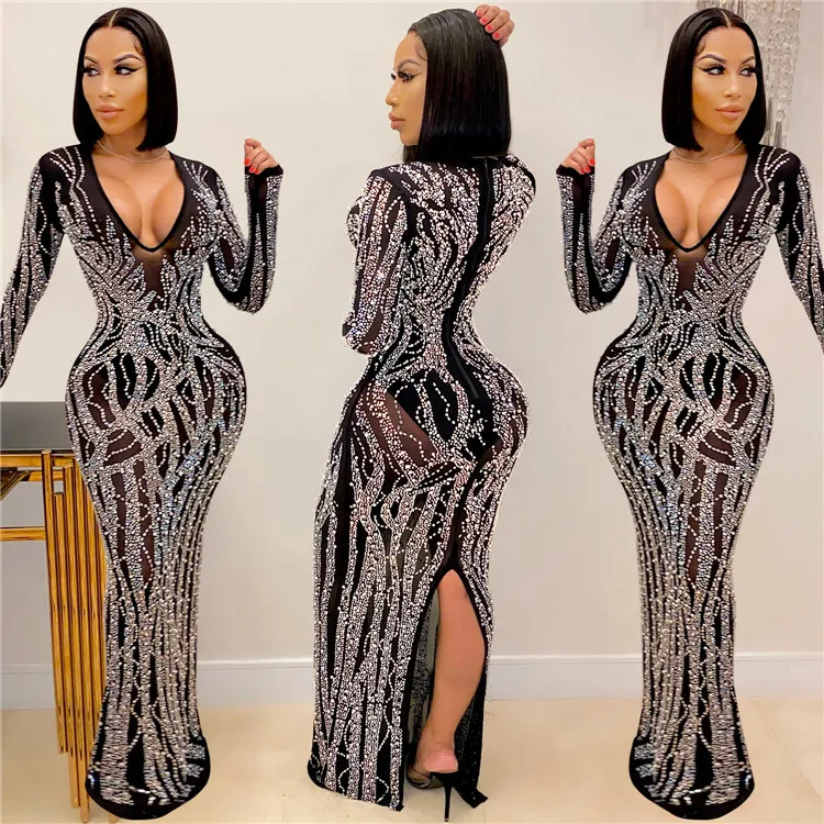 LF-333 Women's Sexy Club Dresses One Shoulder Sequin Long Maxi Dress Woman Clothing
LF-333 Women's Sexy Club Dresses One Shoulder Sequin Long Maxi Dress Woman Clothing