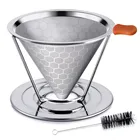 Hot sales worldwide Stainless Steel Coffee Filter Cone/Clever Coffee Dripper /Drip Coffee Maker with Holder