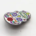 New design Custom Flower human skeleton metal lapel pin badge button pins