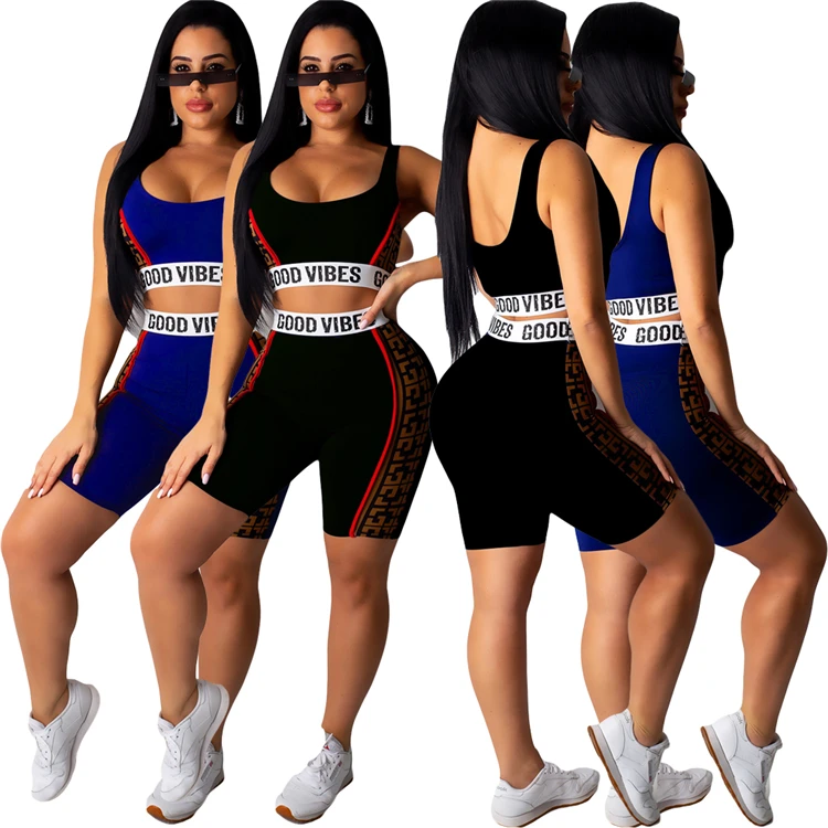 2020 New Arrival Custom Ladies Summer 2 Piece Set Skinny Crop Tank Top Short Pants Letter Print Jogging Wear Women Tracksuit, Custom color
2020 New Arrival Custom Ladies Summer 2 Piece Set Skinny Crop Tank Top Short Pants Letter Print Jogging Wear Women Tracksuit, Custom color