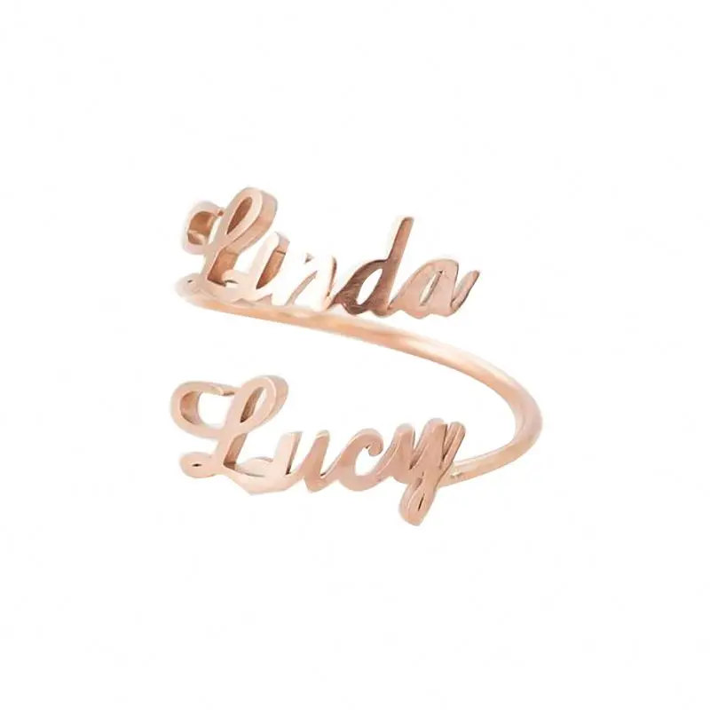 Customizable Alphabet Double Words 14K Gold Plated Stainless Steel Personalized Ring, Customized color
Customizable Alphabet Double Words 14K Gold Plated Stainless Steel Personalized Ring, Customized color