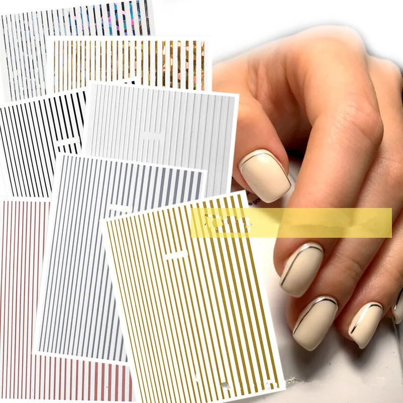 Rose Gold Silver 3D Nail Sticker Curve Stripe Lines Nails Stickers Adhesive Striping Tape Nail Art Stickers Decals
Rose Gold Silver 3D Nail Sticker Curve Stripe Lines Nails Stickers Adhesive Striping Tape Nail Art Stickers Decals