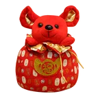Smiling mouse sitting in the blessing bag welcomes the new spring custom plush doll plush toy handmade stuffed plush toy