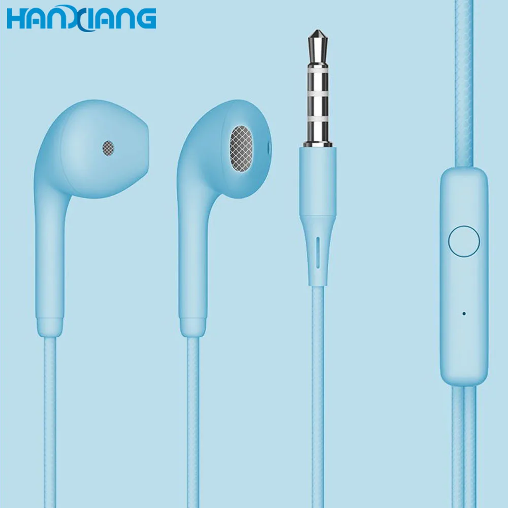 

Ready to Ship 2021 Gadgets Factory Portable Handsfree In-ear headset Stereo Hifi 3.5mm Jack Wired Earphones for Samsung, Pink;blue;yellow;dark blue;green;black;gray;white