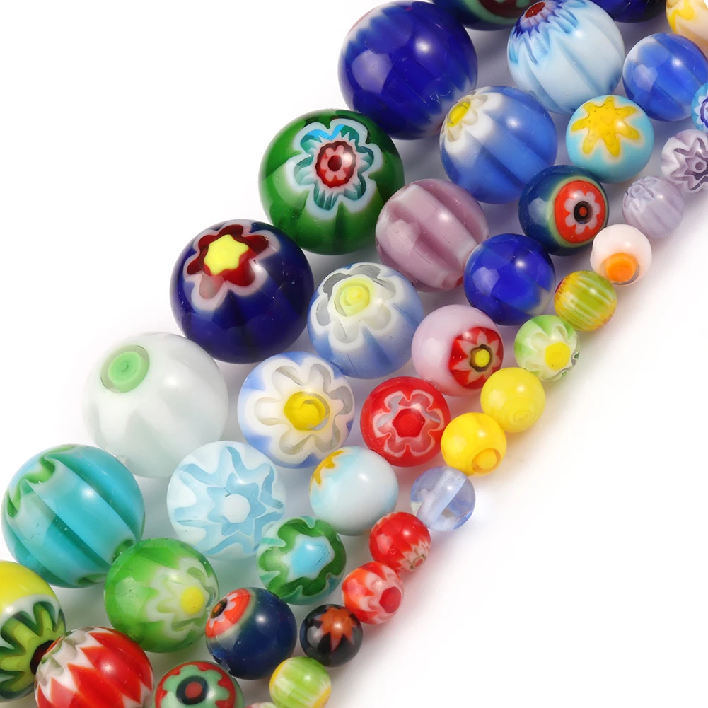 Wholesale 4/6/8/10MM Mixed Colorful Ball Shape Flower Patterns Millefiori Glass Beads for Jewelry Accessories
Wholesale 4/6/8/10MM Mixed Colorful Ball Shape Flower Patterns Millefiori Glass Beads for Jewelry Accessories