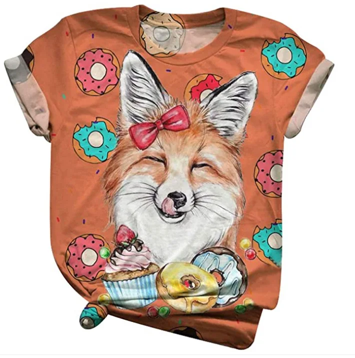 Hot Selling T-shirt New Funny Cartoon Animal Print round Neck Short-Sleeved T-shirt Top
Hot Selling T-shirt New Funny Cartoon Animal Print round Neck Short-Sleeved T-shirt Top