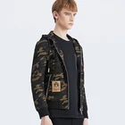 Street style fashion pullover zipper male casual patchwork hoodies for mens army camouflage hoodies