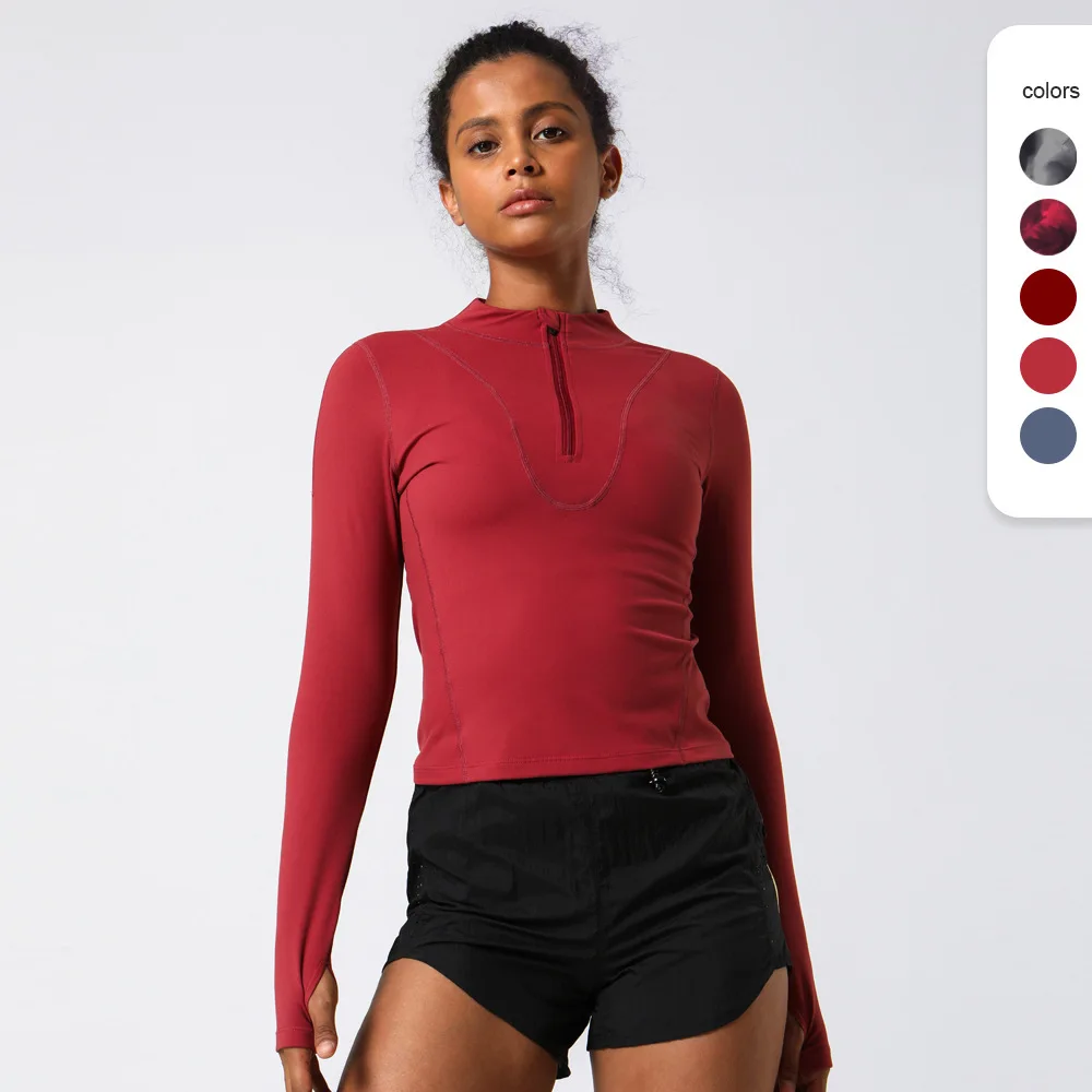 Women's Zipper Stretchy Thumb Hole Workout Sports Shirts Quick Dry Breathable Mesh Running Sports Fitness Long Sleeve Shirt
Women's Zipper Stretchy Thumb Hole Workout Sports Shirts Quick Dry Breathable Mesh Running Sports Fitness Long Sleeve Shirt