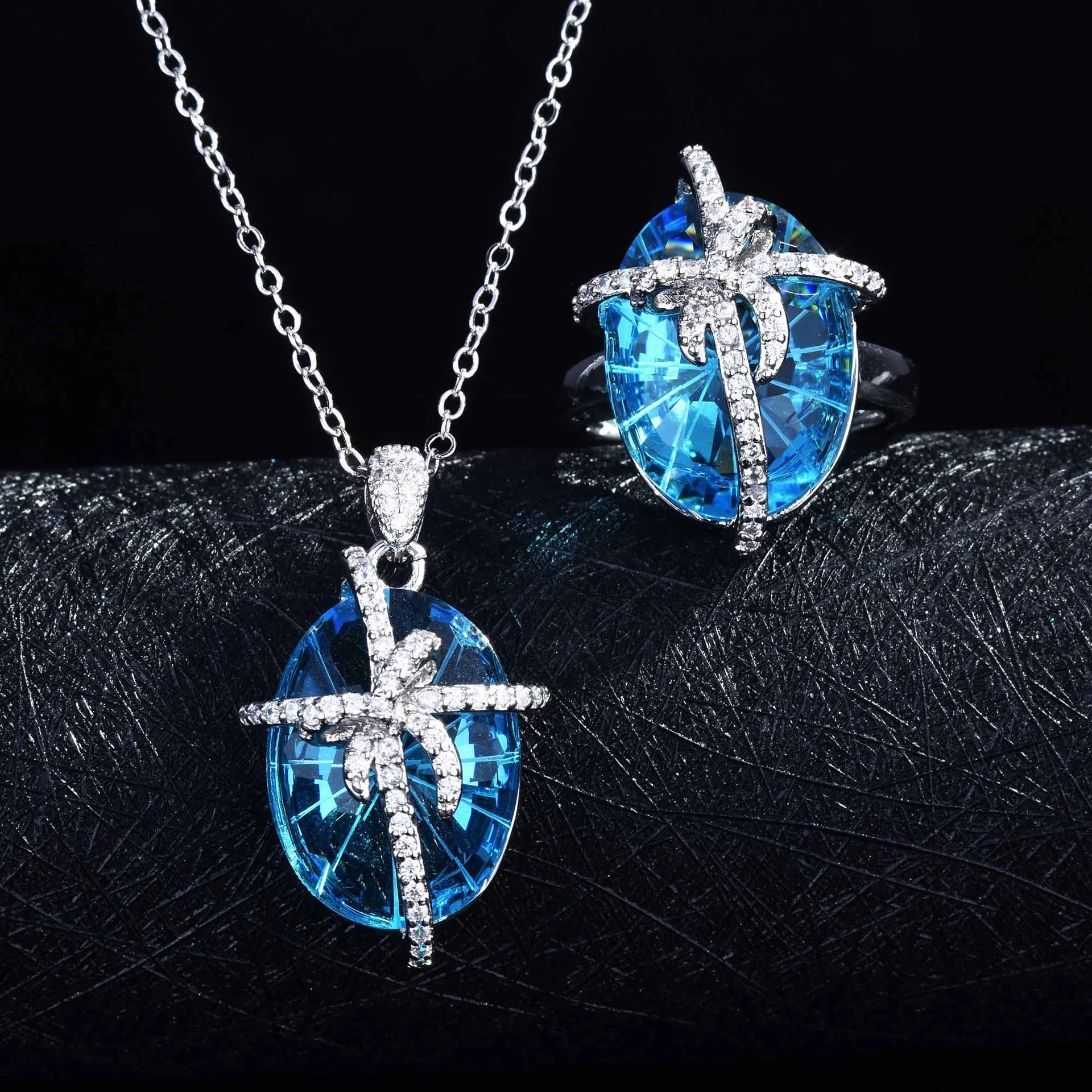 Women oval-shaped Pendant Necklace ring Ladies Crystal Jewelry Set Accessory for Girlfriend, Customized color
Women oval-shaped Pendant Necklace ring Ladies Crystal Jewelry Set Accessory for Girlfriend, Customized color