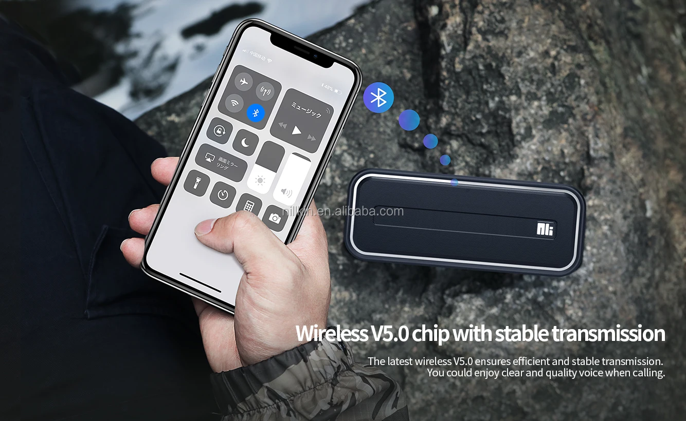 Nillkin Traveler W2 IPX7 Waterproof Portable Bluetooth Outdoor Speaker with 2*20W Strong Output 3D Play mode - Black - ANKUX.COM