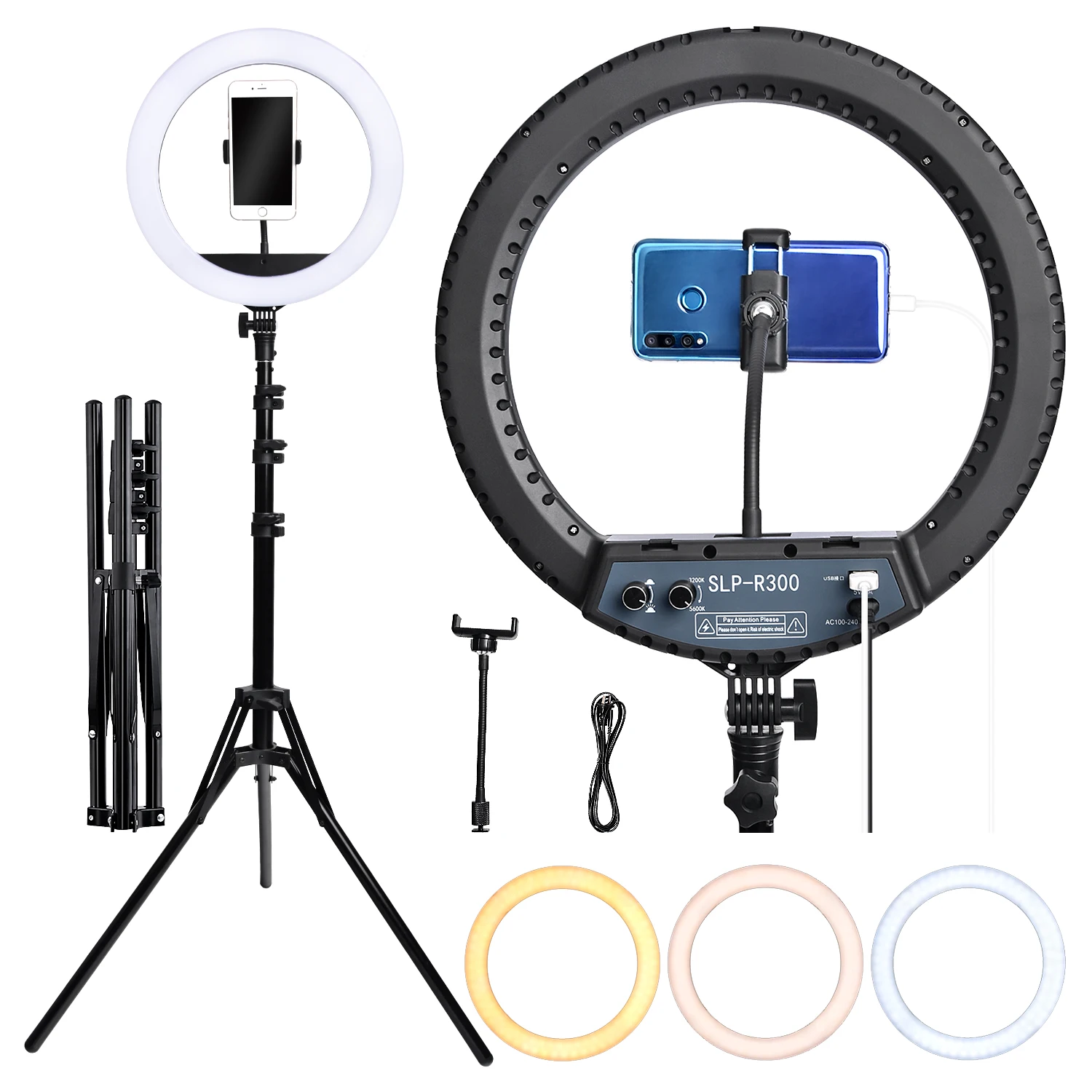 FOSOTO SLP-R300 Professional Photo Studio Photography LED Ring lamp Video Ring light With Tripod Stand For Camera Phone Makeup
FOSOTO SLP-R300 Professional Photo Studio Photography LED Ring lamp Video Ring light With Tripod Stand For Camera Phone Makeup