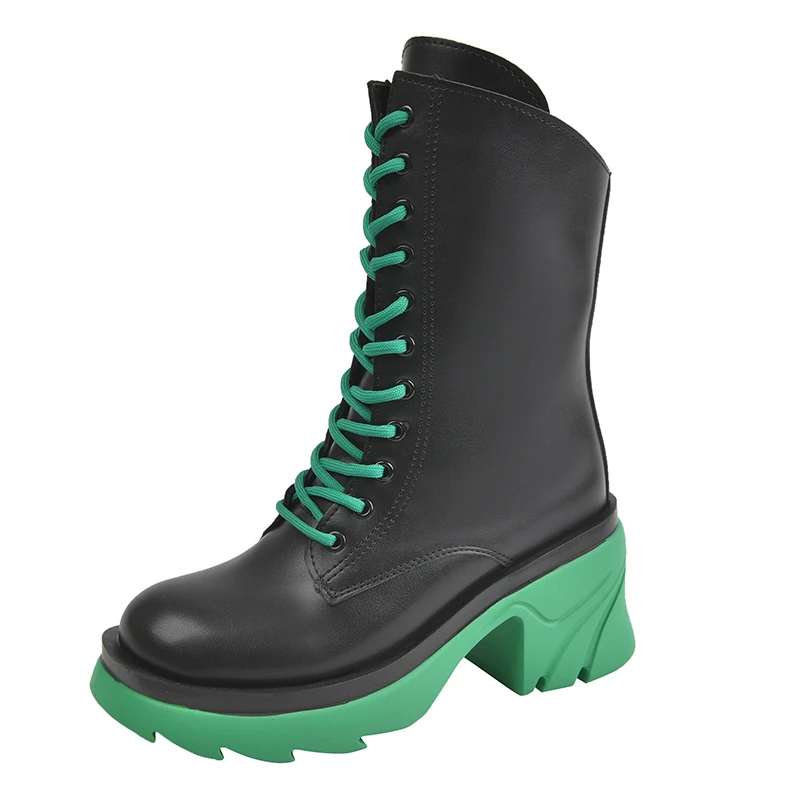 The new fall/winter 2021 Thick-soled lace-up leather fashionable non-slip Boots Chelsea boots for women, Black, pink, green
The new fall/winter 2021 Thick-soled lace-up leather fashionable non-slip Boots Chelsea boots for women, Black, pink, green