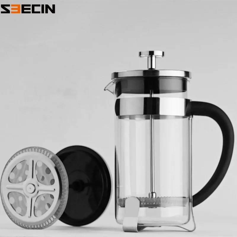 Portable High Heat-resistant Glass 304 Stainless Steel Coffee Maker French Press Prensa Francesa 1l For Household
Portable High Heat-resistant Glass 304 Stainless Steel Coffee Maker French Press Prensa Francesa 1l For Household