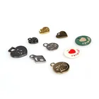 Custom logo metal label tag badge for clothing with black enamel color