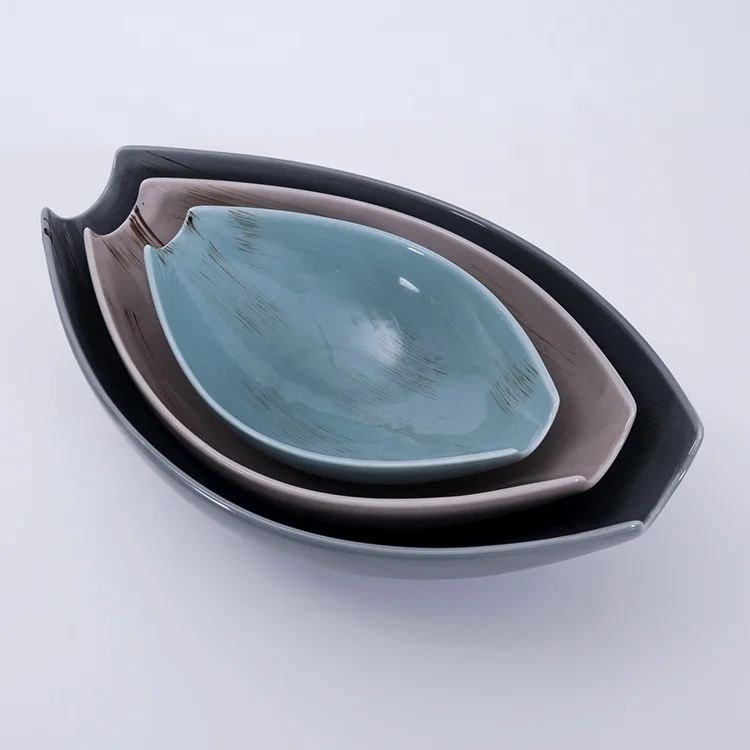 europe boat shaped ceramic bowls