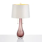 Princess Room Children'S Room Cute Decorative Water Drop Shaped Pink Purple Glazed Glass Table Lamp