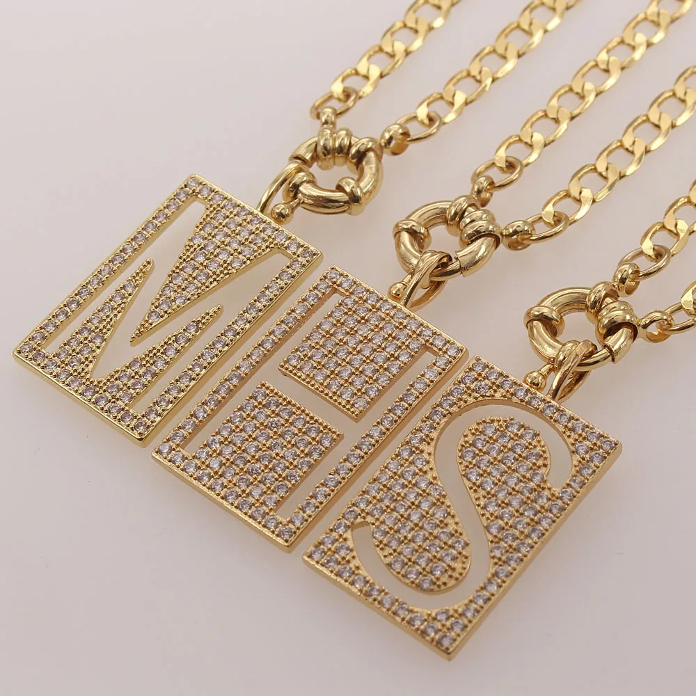 MHS.SUN Luxury Mosaic Zircon Letter Pendant Necklace Fashion Alphabet CZ Chain Necklace Vintage Gold Plated Choker
MHS.SUN Luxury Mosaic Zircon Letter Pendant Necklace Fashion Alphabet CZ Chain Necklace Vintage Gold Plated Choker