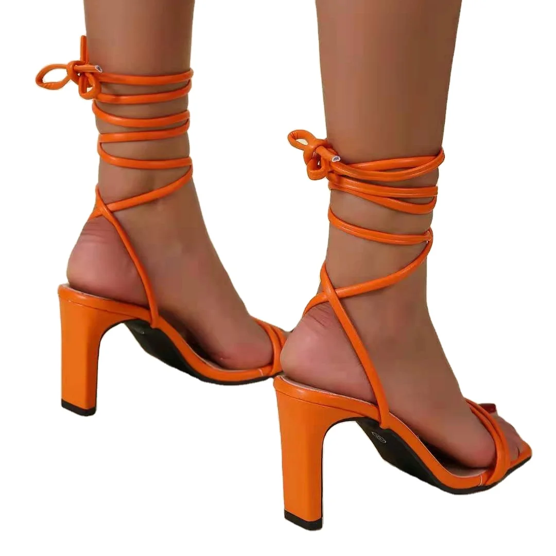 Plus size square toe thick heel strappy sandals female sexy winding high heels high heel sandals pictures, 2 colors
Plus size square toe thick heel strappy sandals female sexy winding high heels high heel sandals pictures, 2 colors