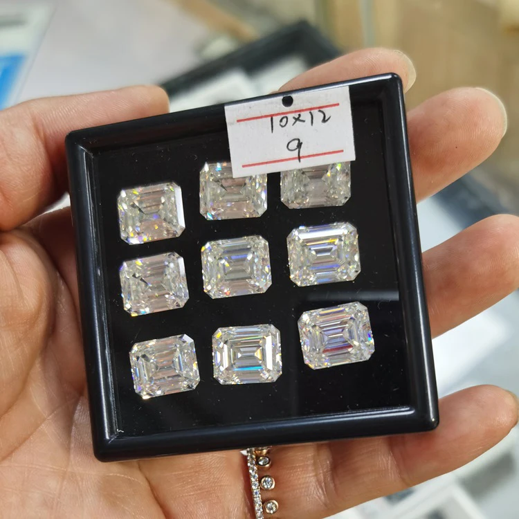 GRA Certificate Synthetic Diamond 10x12mm Emerald Cut Moissanite Stone, Attractive
GRA Certificate Synthetic Diamond 10x12mm Emerald Cut Moissanite Stone, Attractive