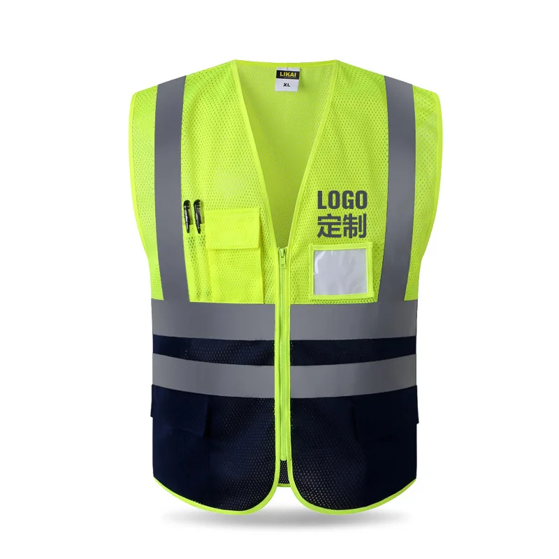 Mesh breathable safety protective jacket for construction site color matching fluorescent clothes protective reflective vest
Mesh breathable safety protective jacket for construction site color matching fluorescent clothes protective reflective vest