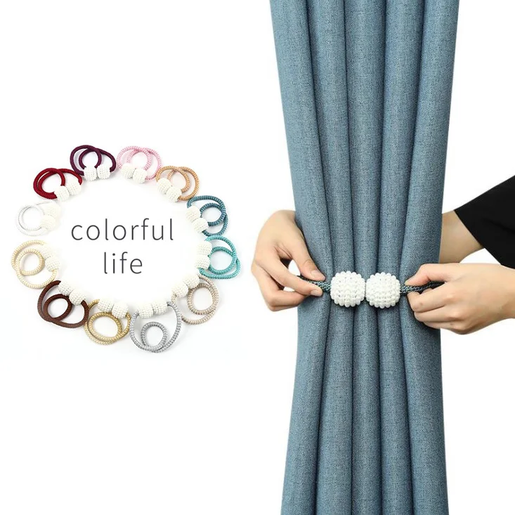 Thick rope curtain buckle pearl magnetic buckle strap free perforation free installation decorative curtain buckle, Various
Thick rope curtain buckle pearl magnetic buckle strap free perforation free installation decorative curtain buckle, Various