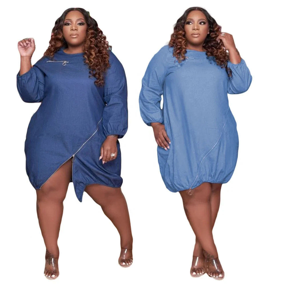 YS-N323 In stock stylish zipper short loose women jeans fall dresses 2021 casual long sleeve plus size women's dresses, As picture shows or customized color
YS-N323 In stock stylish zipper short loose women jeans fall dresses 2021 casual long sleeve plus size women's dresses, As picture shows or customized color