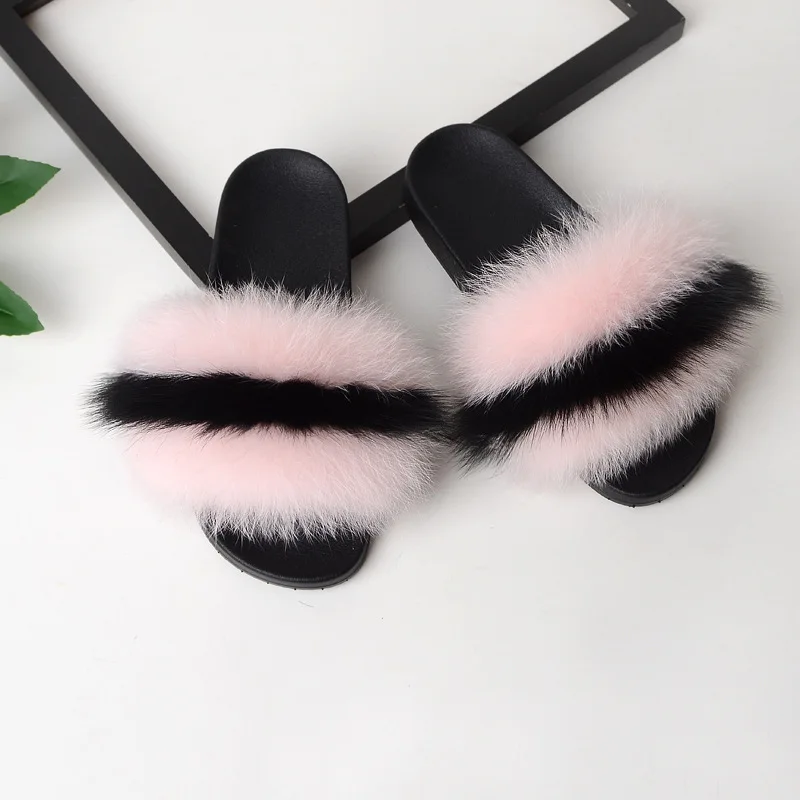 Multi color slides fur fur slides for women bulk big fox fur slides, Customized colors
Multi color slides fur fur slides for women bulk big fox fur slides, Customized colors