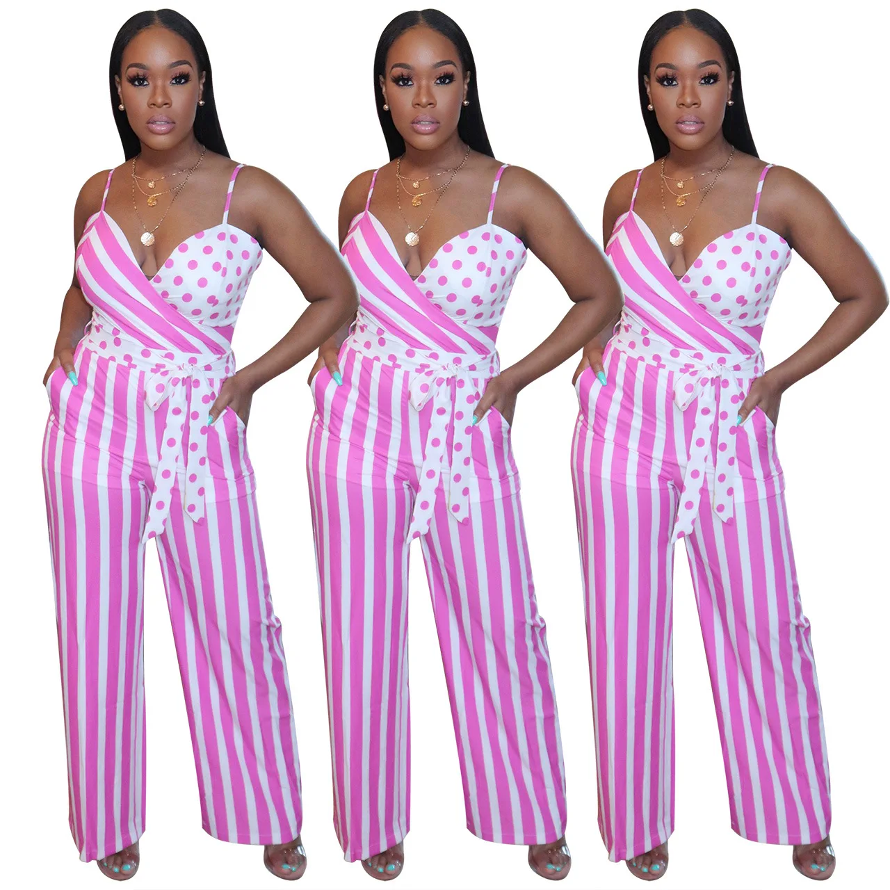 High fashion jumpsuits for lady one pieces sleeveless wrap casual stripe polka dot one piece rompers jumpsuit
High fashion jumpsuits for lady one pieces sleeveless wrap casual stripe polka dot one piece rompers jumpsuit