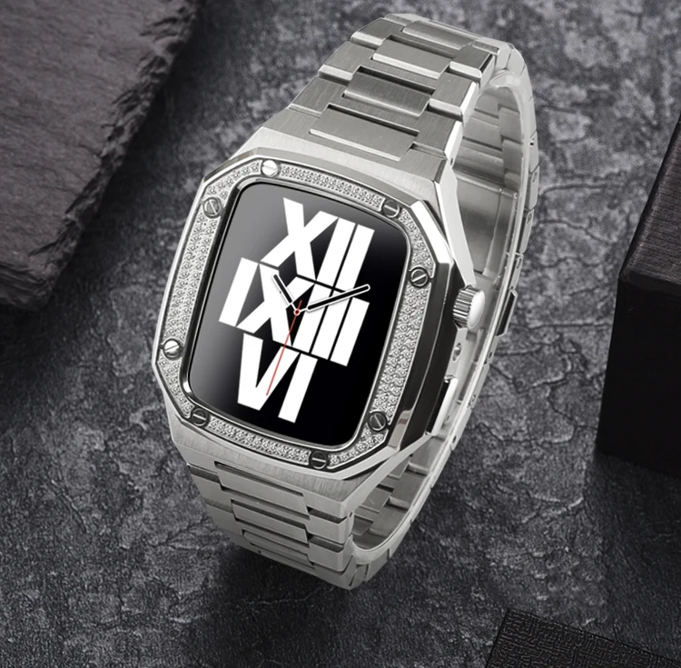 Ready Stock quick shipping Luxury Diamond OEM Stainless Steel Smart Watch Case for Apple Iwatch Series 6/5/4/SE, Silver
Ready Stock quick shipping Luxury Diamond OEM Stainless Steel Smart Watch Case for Apple Iwatch Series 6/5/4/SE, Silver
