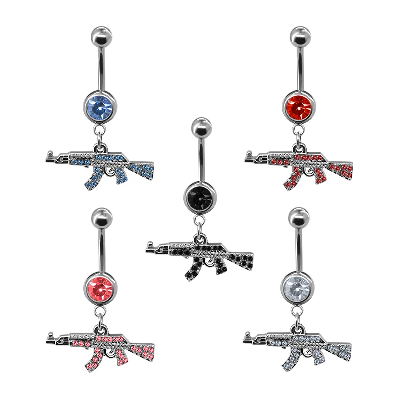 Gaby new design belly rings gun CC wholesale belly rings dangle belly ring piercing jewelry, Pink/red /silver/black/blue
Gaby new design belly rings gun CC wholesale belly rings dangle belly ring piercing jewelry, Pink/red /silver/black/blue