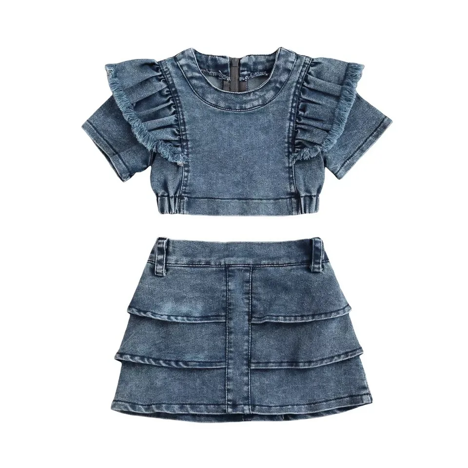 2021 new summer girls 2 pcs set baby denim top + skirt dress kids suit children denim clothes, Picture
2021 new summer girls 2 pcs set baby denim top + skirt dress kids suit children denim clothes, Picture