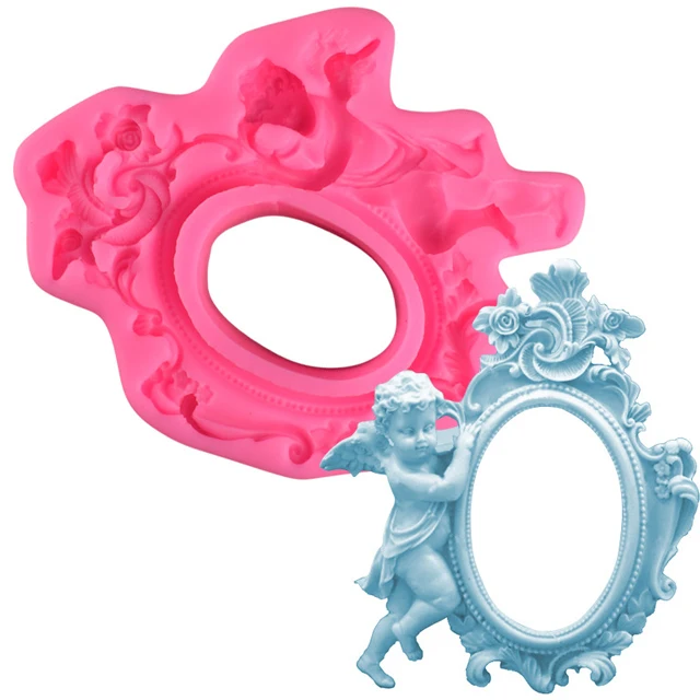 Likeable sugar angel picture frame silicone mold cake chocolate decorating tools, Pink
Likeable sugar angel picture frame silicone mold cake chocolate decorating tools, Pink
