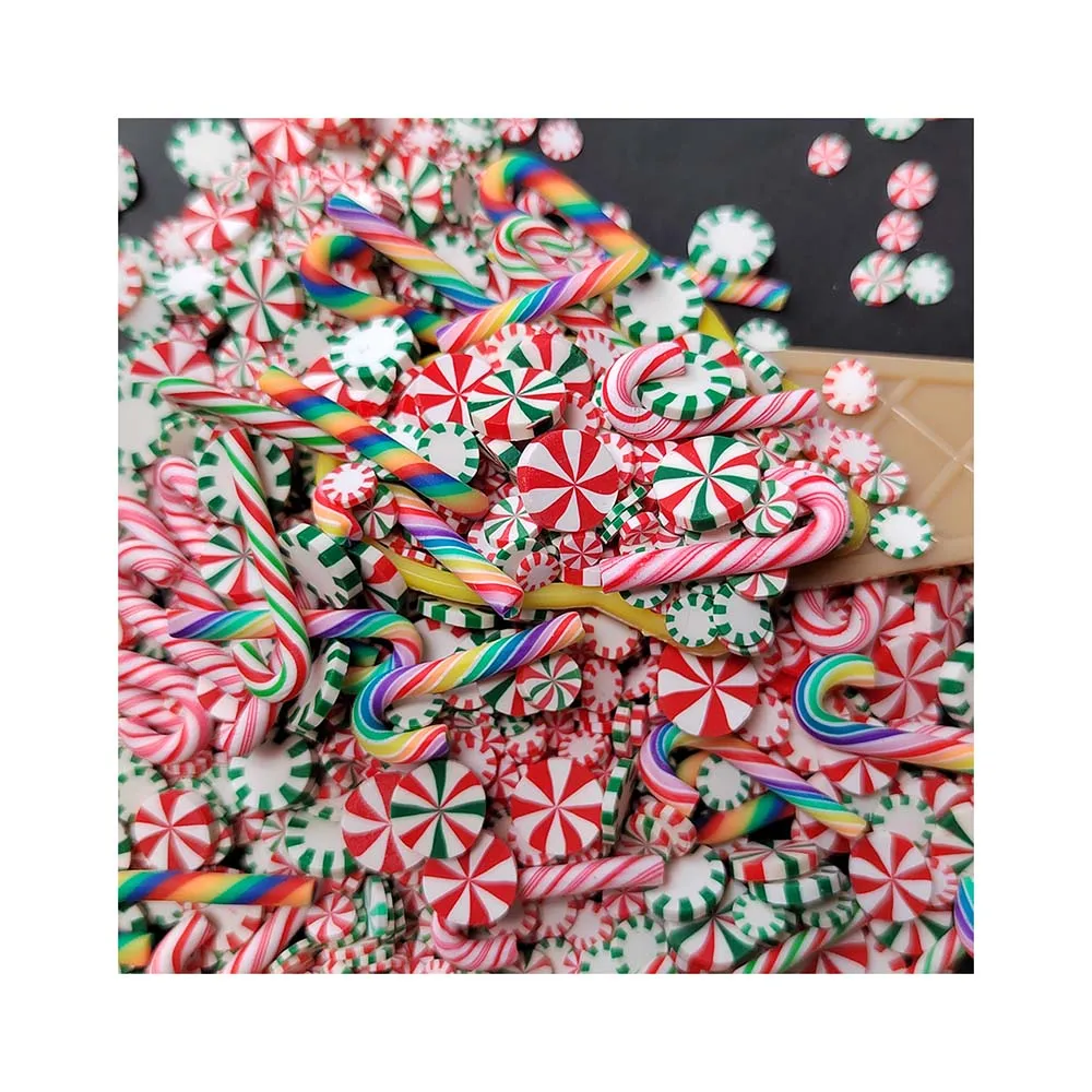 

Christmas Candy Polymer Clay Slices Slime Filling Accessories Party Xmas Polymer Clay Sprinkles DIY Craft Nail Art Decoration
