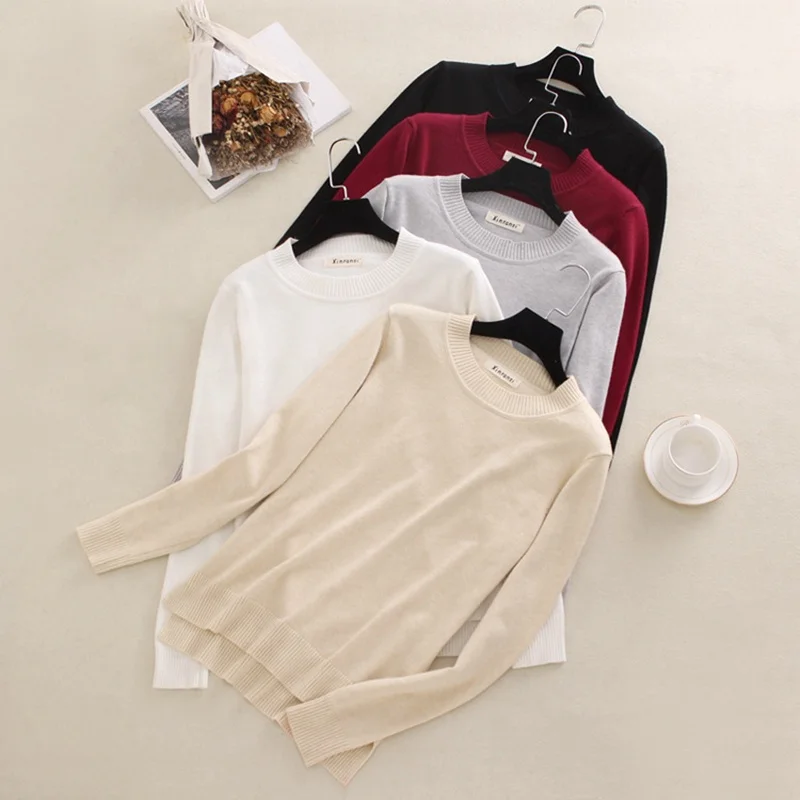 Fashion 2020 New Womens Sweater O-neck Knitwear Long Sleeve Loose Knitted Pullover Solid Color Split Knit Sweaters Women, 5 solid colors as shown
Fashion 2020 New Womens Sweater O-neck Knitwear Long Sleeve Loose Knitted Pullover Solid Color Split Knit Sweaters Women, 5 solid colors as shown