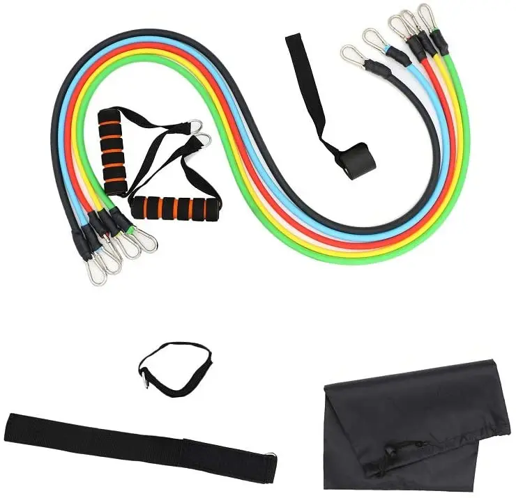 11pcs Resistance Tubes Set with Custom Logo Legs Ankle Straps for Resistance Training Exercise Tube Bands, Black red yellow blue green
11pcs Resistance Tubes Set with Custom Logo Legs Ankle Straps for Resistance Training Exercise Tube Bands, Black red yellow blue green