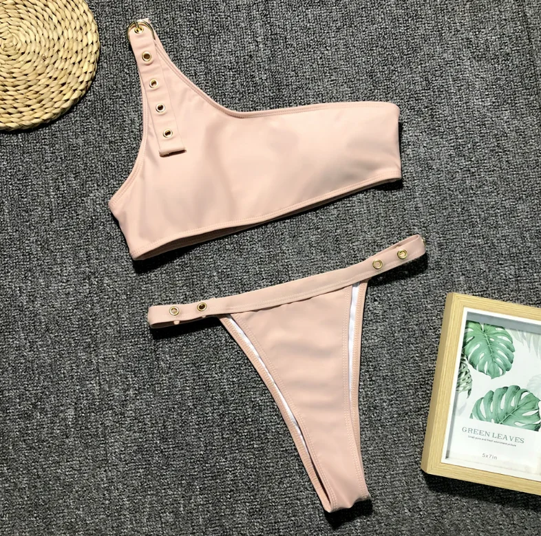 Wholesale new summer women sexy one shoulder bikini two pieces swimwear, Accept customized 
Wholesale new summer women sexy one shoulder bikini two pieces swimwear, Accept customized