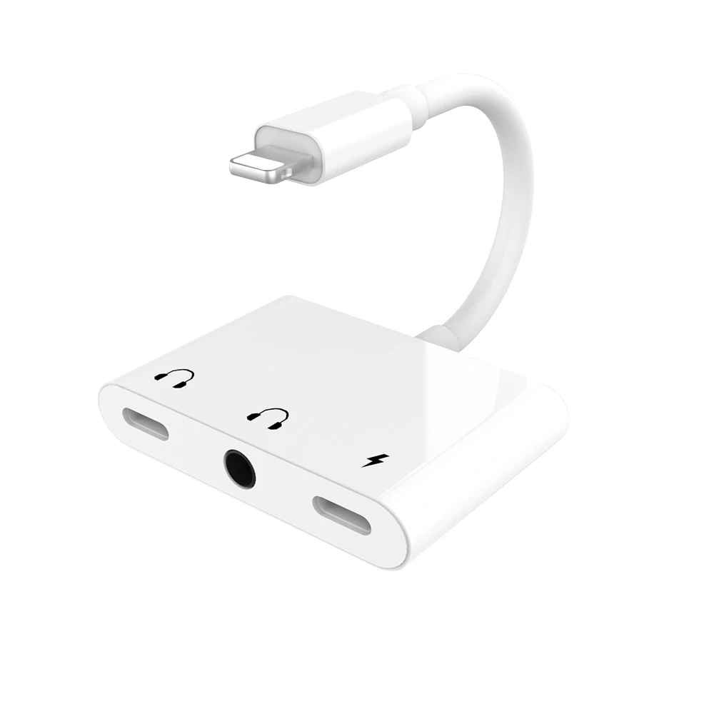 3 in 1 Headphone Jack Adapter Audio Splitter Dual 8 Pin*3.5mm Audio Adapter for iPhone, White
3 in 1 Headphone Jack Adapter Audio Splitter Dual 8 Pin*3.5mm Audio Adapter for iPhone, White