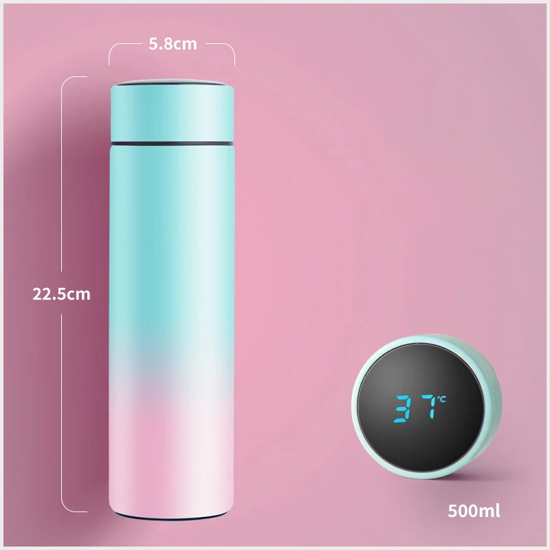 Hot sale Festival Gifts Colours Vacuum Flasks 500ml Water Bottle With Lid Temperature Display Stainless Steel Smart Water Bottle, Optional
Hot sale Festival Gifts Colours Vacuum Flasks 500ml Water Bottle With Lid Temperature Display Stainless Steel Smart Water Bottle, Optional