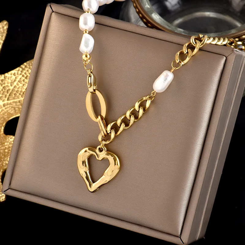 Wholesale New Non Tarnish Stainless Steel 18k Gold Plated Pearl Heart Pendant Jewelry Women Necklace
Wholesale New Non Tarnish Stainless Steel 18k Gold Plated Pearl Heart Pendant Jewelry Women Necklace