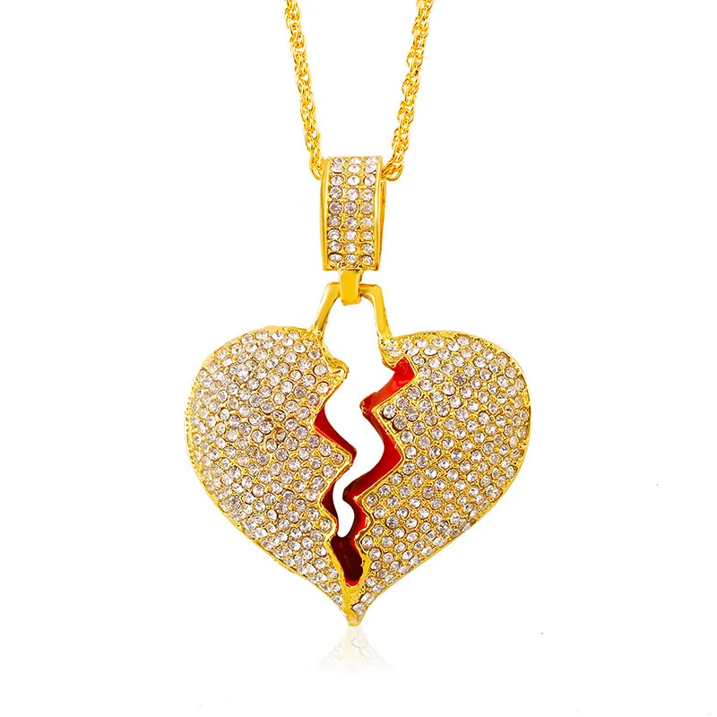 Hip-hop Style Cracking Love Necklace Female Hip-hop Fashion Zircon Full Diamond Broken Heart Pendant for Male
Hip-hop Style Cracking Love Necklace Female Hip-hop Fashion Zircon Full Diamond Broken Heart Pendant for Male