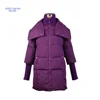 Russia Style Newest Women Duck Down Jacket Coat For Winter and Autumn Office Lady with Rib in Purple Color