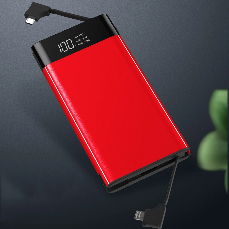 Factory direct sale Ultra-thin mobile power bank 10000 mA with dual data cable, suitable for gift customization
Factory direct sale Ultra-thin mobile power bank 10000 mA with dual data cable, suitable for gift customization