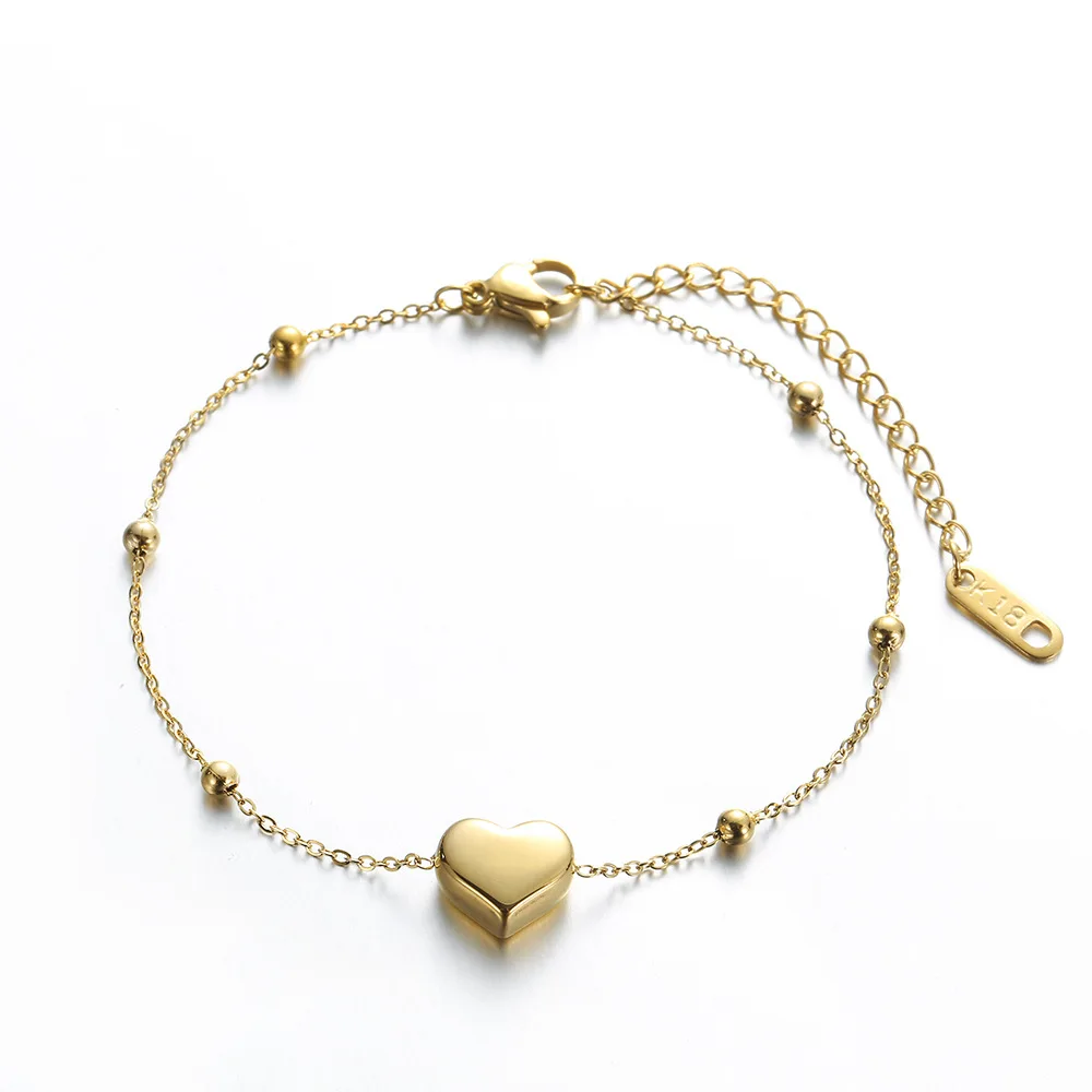 Punk Hip Hops Real 18K Gold Stainless Steel Heart Charm Bracelet Fashion Titanium Steel Heart Bracelet For Women
Punk Hip Hops Real 18K Gold Stainless Steel Heart Charm Bracelet Fashion Titanium Steel Heart Bracelet For Women
