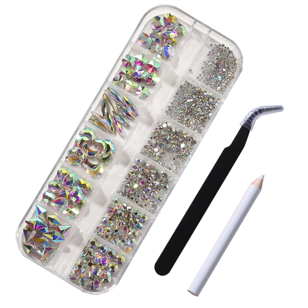1060pcs mix shape and size ab color nail art rhinestones set box glass round flat back crystal stone non hot fix rhinestones, Hundreds of colors
1060pcs mix shape and size ab color nail art rhinestones set box glass round flat back crystal stone non hot fix rhinestones, Hundreds of colors