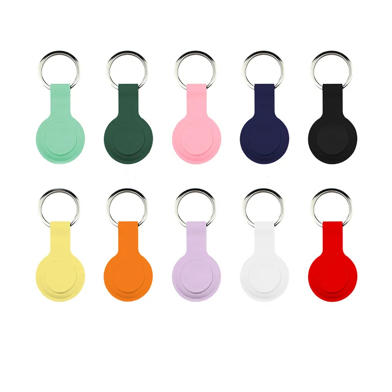 

2021 New For Locator Tracker Anti-Lost Device Keychain Silicone Protective Cover For Apple Airtags Case, 10 colors for choose