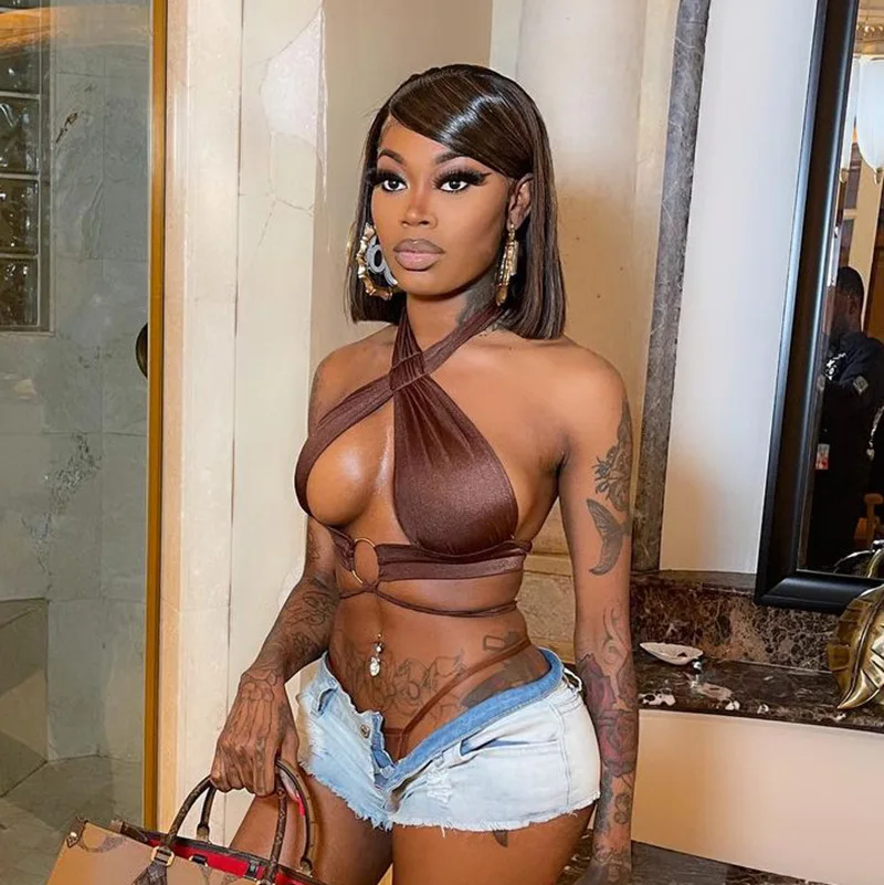 2021 new solid color halter neck cutout strapless umbilical open back T-shirt top women, Picture color
2021 new solid color halter neck cutout strapless umbilical open back T-shirt top women, Picture color