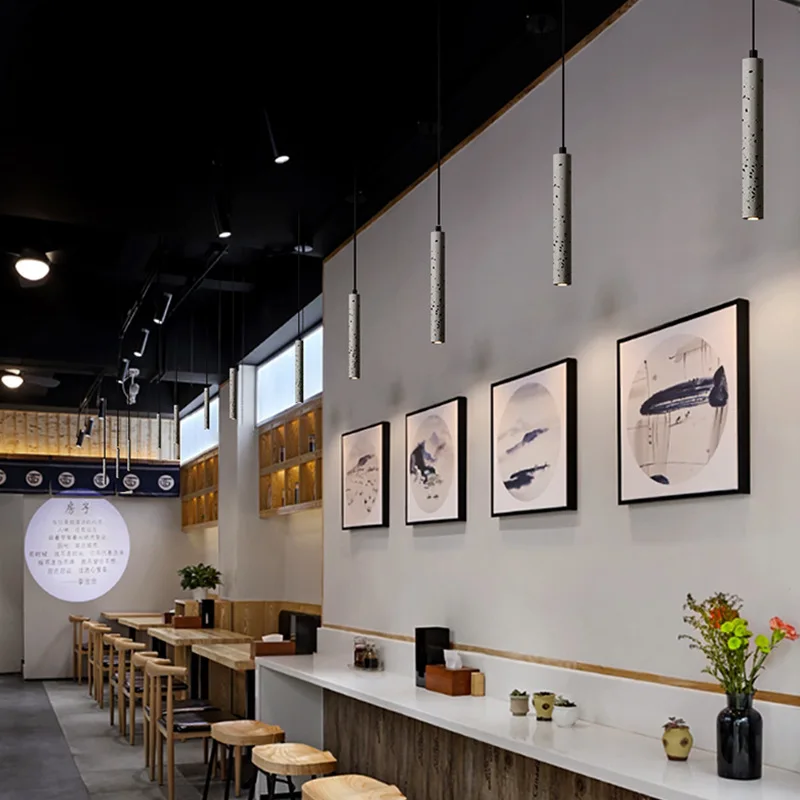 Nordic style modern cement light decorative home hotel terrazzo hanging pendant light